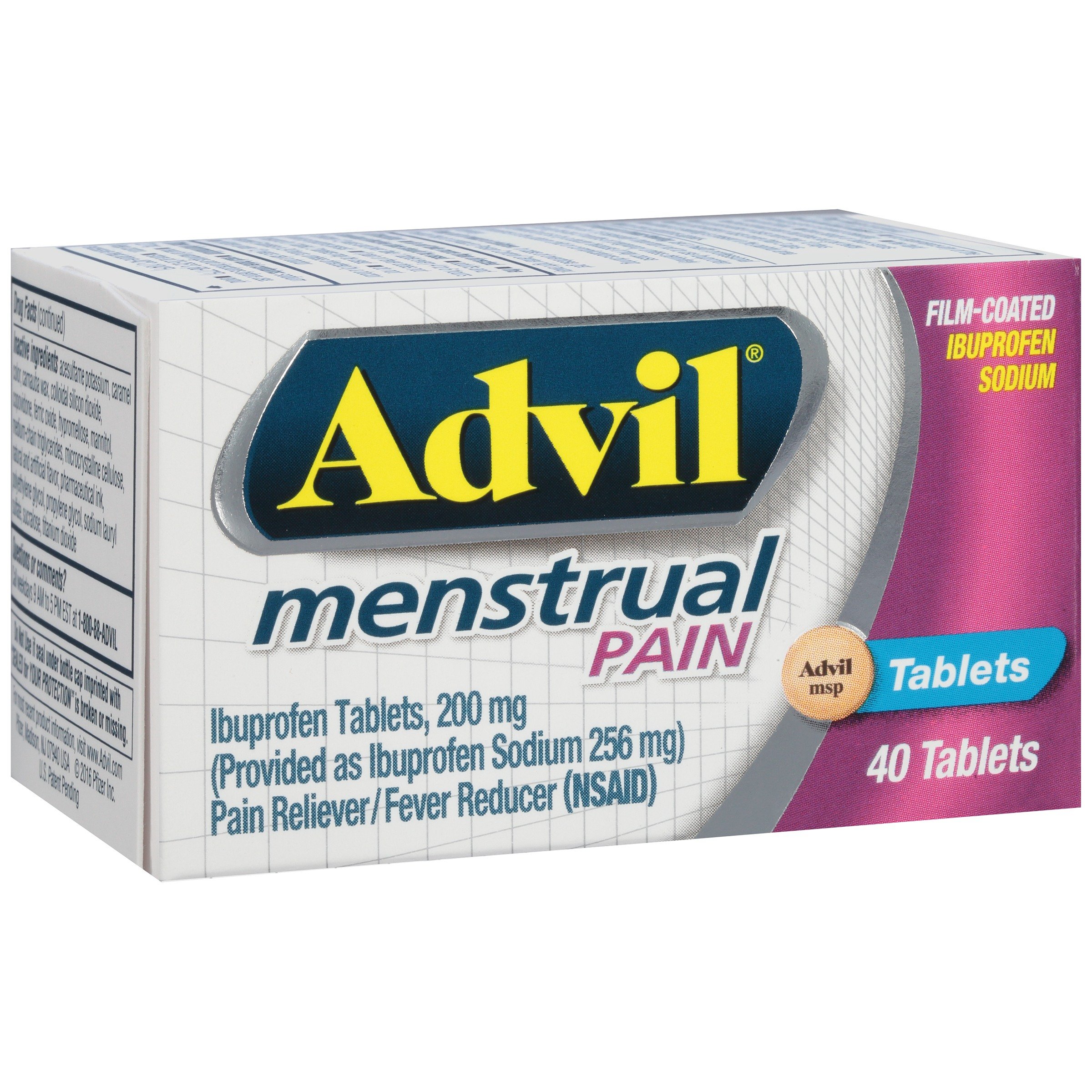 Advil Menstrual 40 Count Pain Reliever / Fever Reducer Tablet, 200mg ...