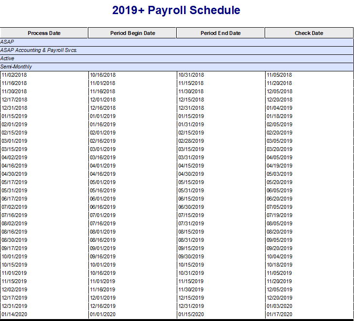 Evo Classic: Reviewing Your Payroll Schedule
