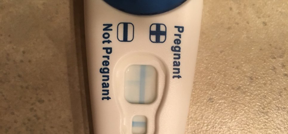 Half a plus sign in pregnancy test