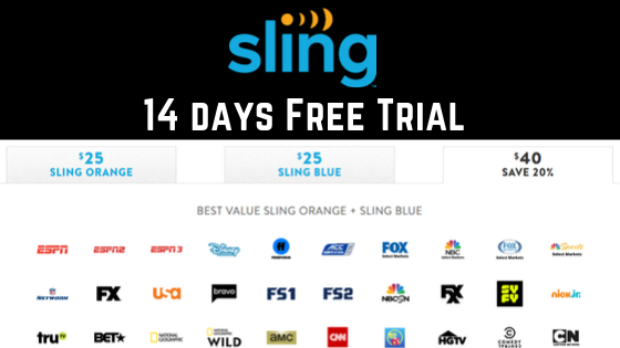 Sling TV 14 Day Trial for Free
