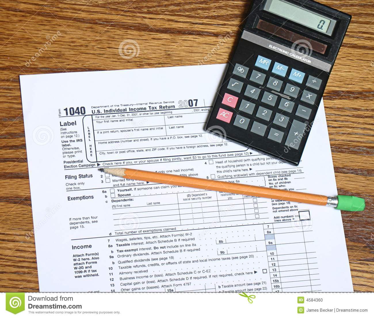 Tax Time 4 stock photo. Image of calculator, filing, form