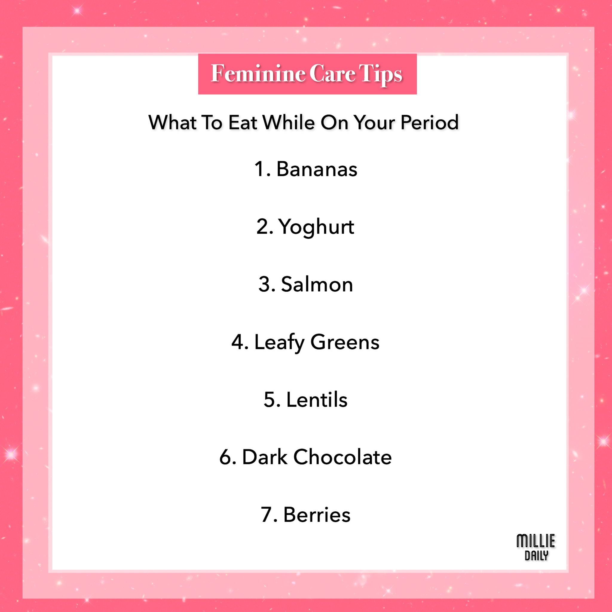 What to eat while on your period. @milliedaily